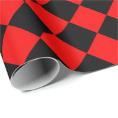 Rood Zwart Geruit Diamant Patroon Cadeaupapier (Rol Hoek)