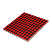 Rood Zwart Geruit Diamant Patroon Tegeltje (Zijkant)