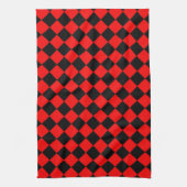 Rood Zwart Geruit Diamant Patroon Theedoek (Verticaal)