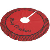 Rood & zwart geruit Gepersonaliseerd Kerstfeest Kerstboom Rok (Gekanteld)