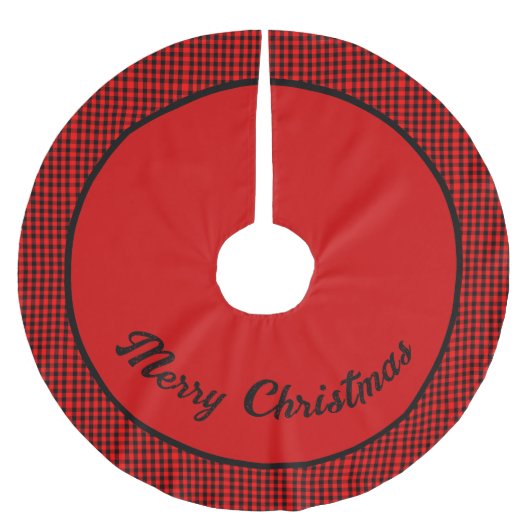 Rood & zwart geruit Gepersonaliseerd Kerstfeest Kerstboom Rok (Voorkant)