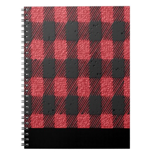 Rood & zwart geruit journaal notitieboek (Voorkant)