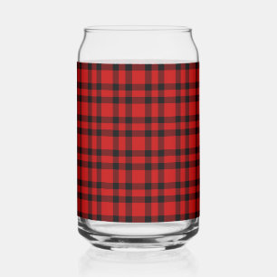 Rood zwart geruit patroon blikvorm glas