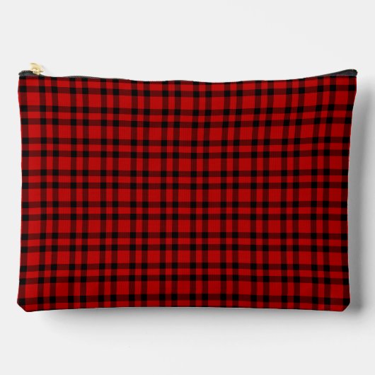 Rood zwart geruit patroon groot etui (Voorkant)