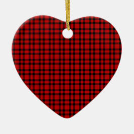 Rood zwart geruit patroon keramisch ornament