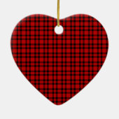 Rood zwart geruit patroon keramisch ornament (Achterkant)