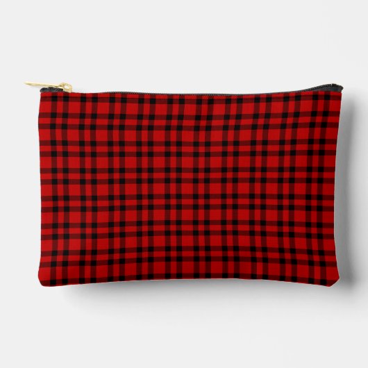 Rood zwart geruit patroon klein etui (Voorkant)