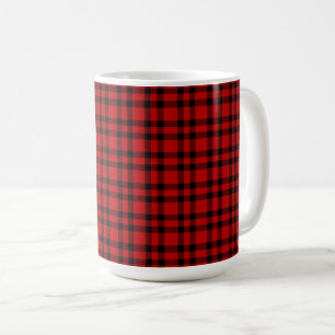Rood zwart geruit patroon koffiemok