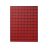 Rood zwart geruit patroon notitieblok (Linkerzijde)