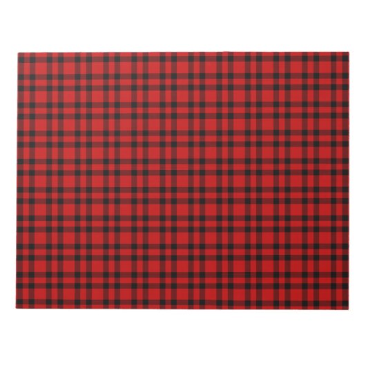 Rood zwart geruit patroon notitieblok (Voorkant)