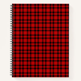 Rood zwart geruit patroon notitieboek