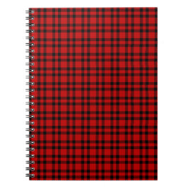 Rood zwart geruit patroon notitieboek