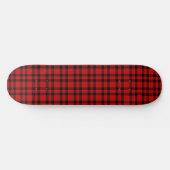 Rood zwart geruit patroon persoonlijk skateboard (Horizontaal)