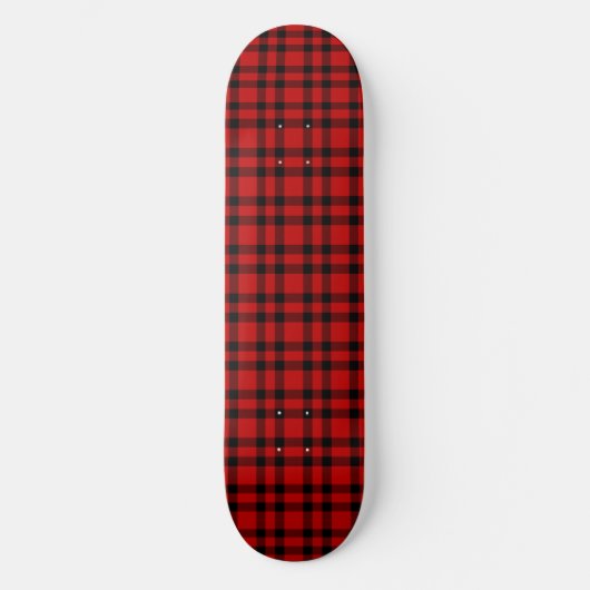 Rood zwart geruit patroon persoonlijk skateboard (Voorkant)