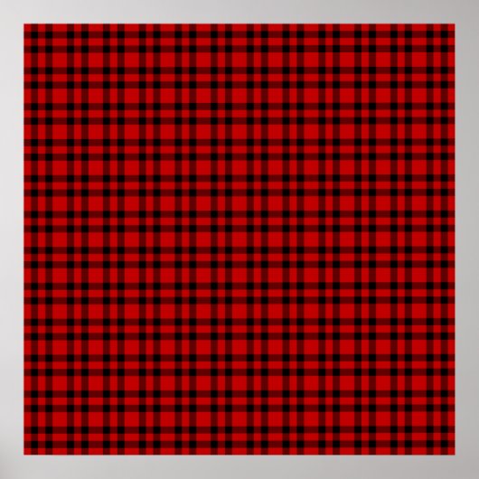 Rood zwart geruit patroon poster (Voorkant)