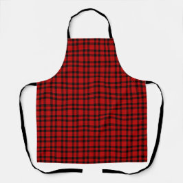 Rood zwart geruit patroon schort