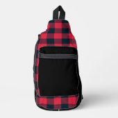 Rood zwart geruit patroon sling bag (Voorkant)