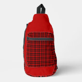 Rood zwart geruit patroon sling bag (Voorkant)