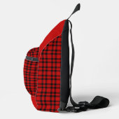 Rood zwart geruit patroon sling bag (Rechts)