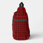 Rood zwart geruit patroon sling bag (Voorkant)