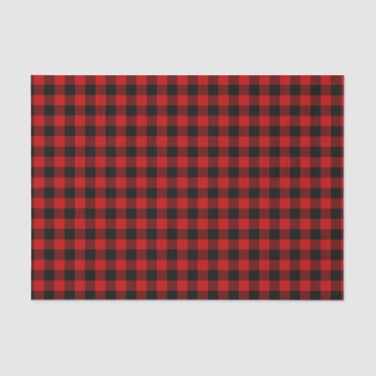 Rood zwart geruit patroon tissuepapier (Voorkant)