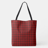 Rood zwart geruit patroon tote bag (Achterkant)