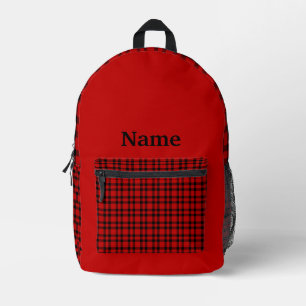 Rood Zwart Geruit Personaliseer Patroon Bedrukte Rugzak