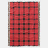 Rood zwart geruite minimalistische kerst deken (Voorkant Verticaal)