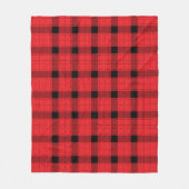 Rood zwart geruite minimalistische kerst fleece deken (Voorkant)