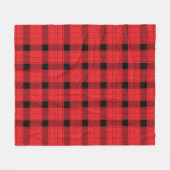 Rood zwart geruite minimalistische kerst fleece deken (Voorkant (Horizontaal))