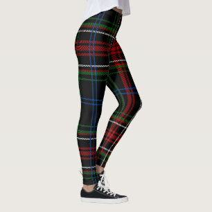 Rood zwart geruite Tartan Buffel geruit patroon Leggings