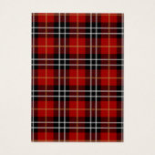 Rood zwart geruite tartan oorbel achtergrond visitekaartje (Achterkant)