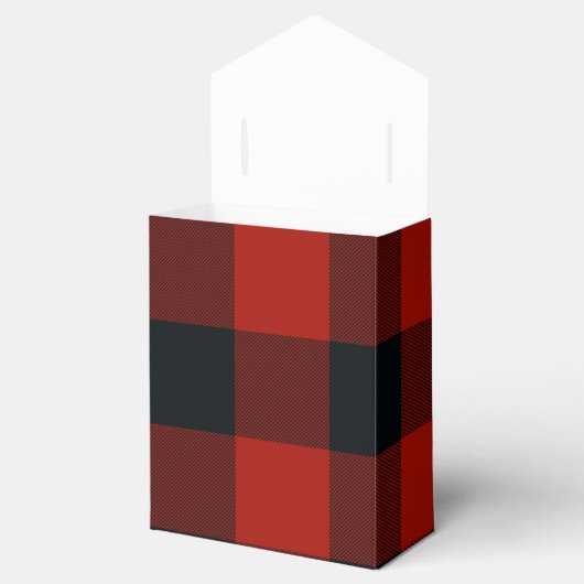 Rood & Zwart Geruite Vierkanten Buffel Plaid Bedankdoosjes (Geopend)