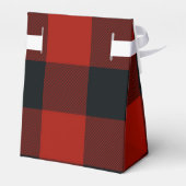 Rood & Zwart Geruite Vierkanten Buffel Plaid Bedankdoosjes (Achterkant)