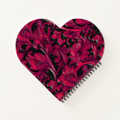  rood zwart geslepen leer notitieboek (Achterkant)