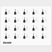 Rood/zwart gitaarhart Sla de Sticker Datum op (Vel)