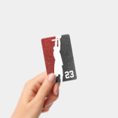 Rood-Zwart Glitter Basketbalteam T-Shirt Badge (Handheld)