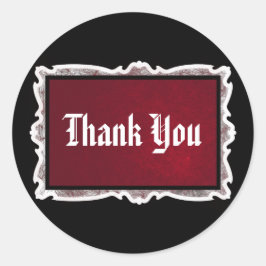 Rood & Zwart Gothic Bruiloft Dank u Stickers