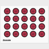 Rood Zwart Gotische Bruiloft Ronde Sticker (Vel)