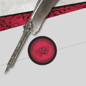 Rood Zwart Gotische Bruiloft Ronde Sticker