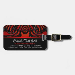 Rood+Zwart Gotische Stam w/ Logo Bagagelabel