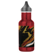 Rood Zwart Goud Abstract Gepersonaliseerde Waterfl Waterfles (Links)