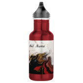 Rood Zwart Goud Abstract Gepersonaliseerde Waterfl Waterfles (Rechts)