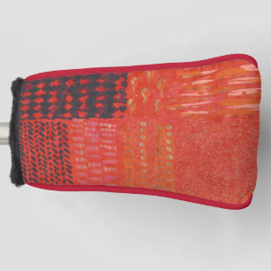 Rood Zwart Goud Abstract Golf Putter Head Hoesje Golfheadcover