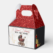 Rood Zwart Goud Afrikaans Prinses Koninklijk Baby  Bedankdoosjes (Achterkant)