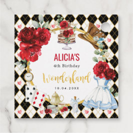 Rood Zwart Goud Alice in Wonderland Gekke Theepart Bedankjes Labels