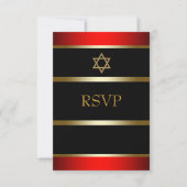 Rood Zwart Goud Bar Mitzvah RSVP (Voorkant)