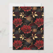 Rood Zwart & Goud Bloemen Marmer 21e Verjaardag Kaart (Achterkant)