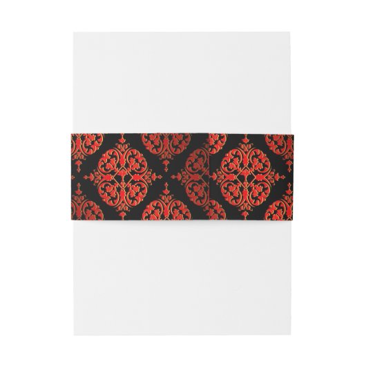 Rood Zwart Goud Bruiloft Uitnodigingen Wikkel (Achterkant Voorbeeld)