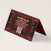 Rood Zwart + Goud Funky Gotische Creatieve Visitekaartje (Achterkant)